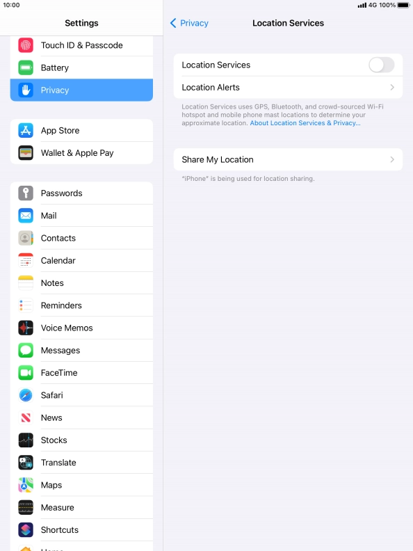 Press the indicator next to 