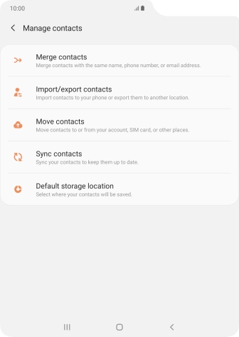 Press Import/export contacts.