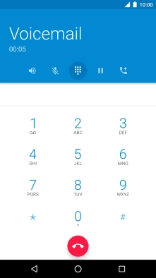Press the end call icon.