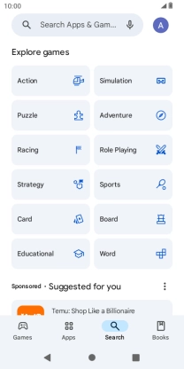 Press the search field.