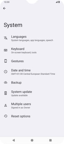 Press Reset options.