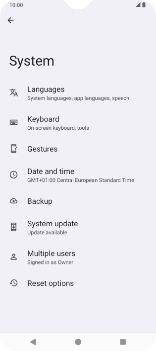 Press Reset options.
