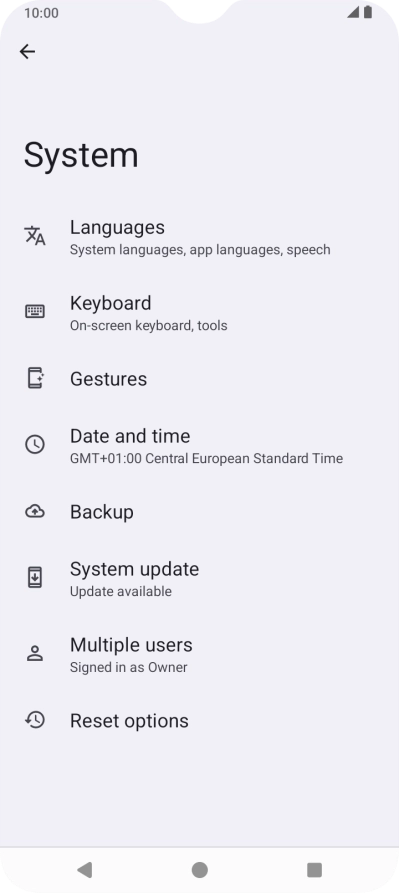 Press Reset options.