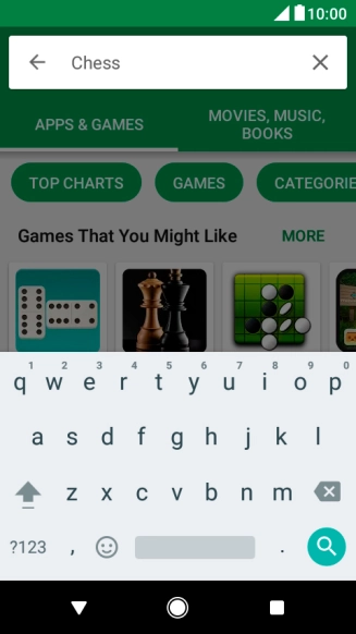 Key in the name or subject of the required app and press the search icon.