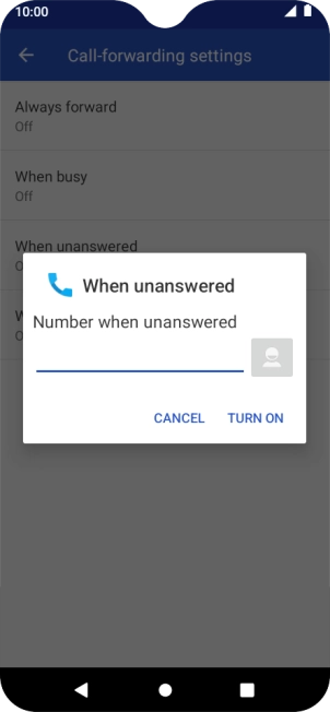 Key in +61414121121 and press TURN ON.