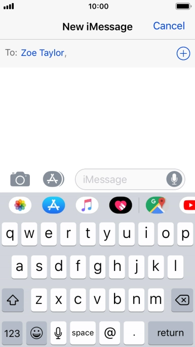 You can also send pictures, video clips, audio files and different effects in your iMessage. Follow the instructions on the screen to send your iMessage with the required content.