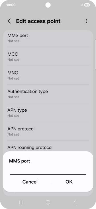 Key in 8080 and press OK.