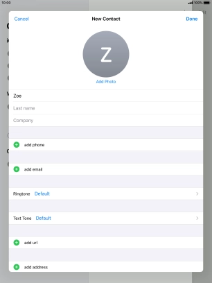 Press Last name and key in the last name.