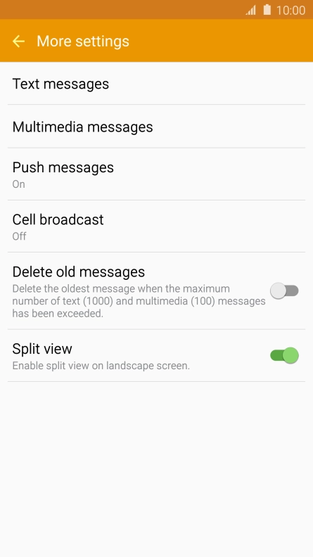 Press Text messages.