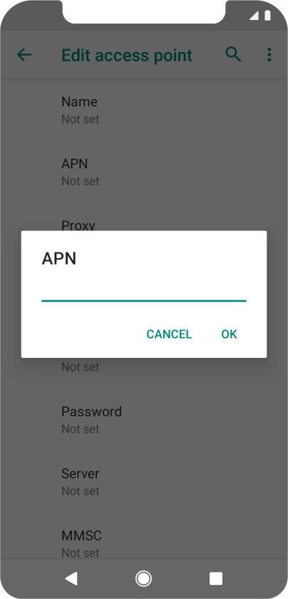 Key in live.vodafone.com and press OK.