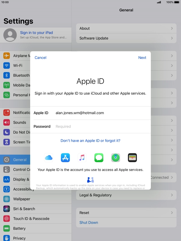 Press the field next to 