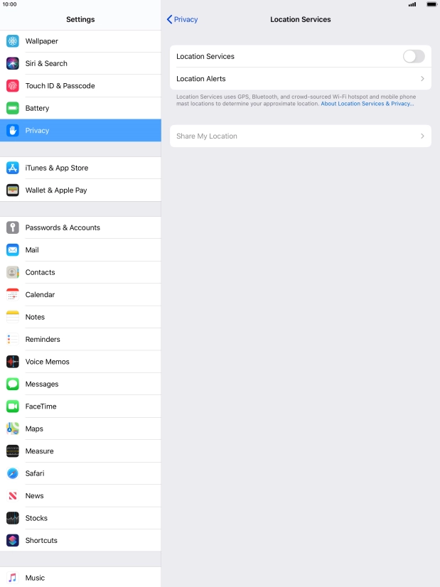 Press the indicator next to 
