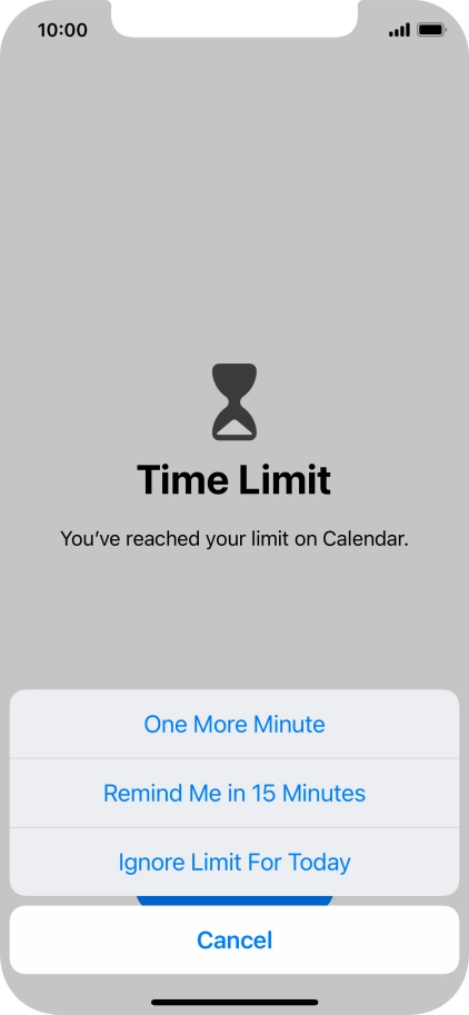 Press the required setting.
