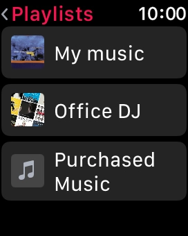 Press the required playlist to start playback.