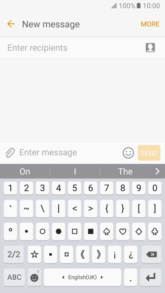 Press ABC to return to text input.