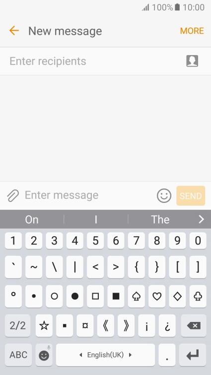 Press ABC to return to text input.