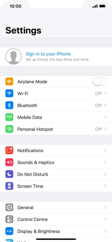 Press Sign in to your iPhone.