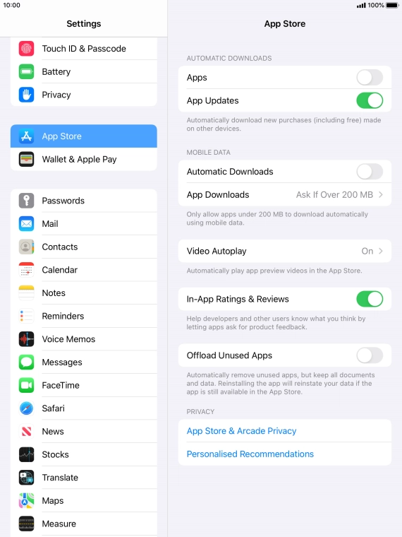 Press the indicator next to 