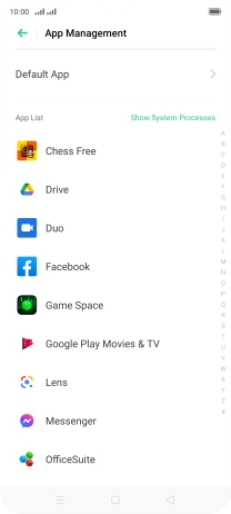 Press the required app.