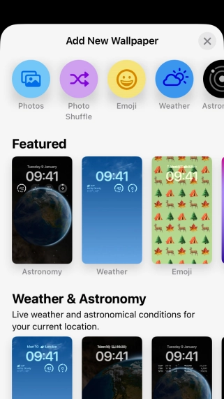 Press the required category and follow the instructions on the screen to select the required background image.