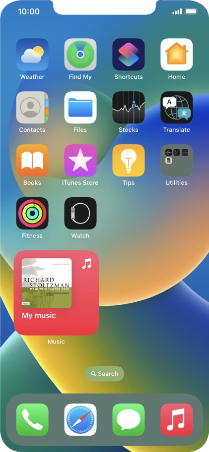If you're using a Widget Stack: slide up or down on the stack to select the required widget.