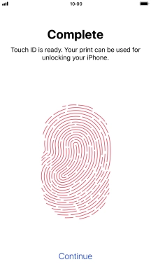 Press Continue. If you haven't previously selected a phone lock code, key in a code of your own choice twice.