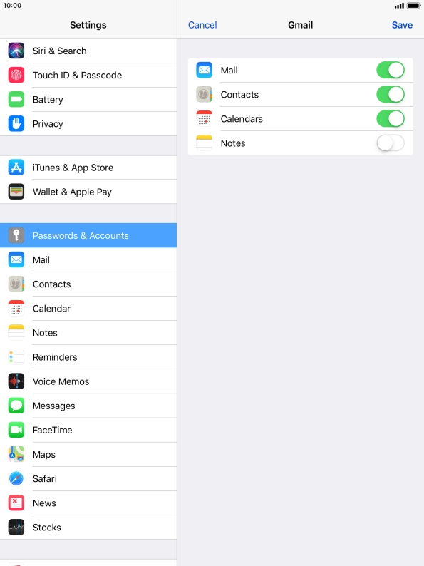 If this screen is displayed, you email account has been recognised and set up automatically. Follow the instructions on the screen to key in more information and finish setting up your tablet.