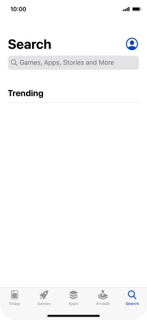 Press the search field and key in the name or subject of the required app.