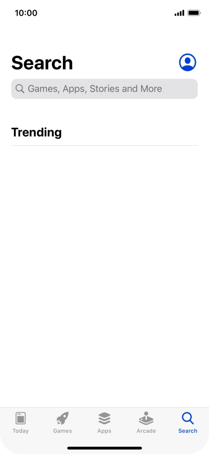 Press the search field and key in the name or subject of the required app.
