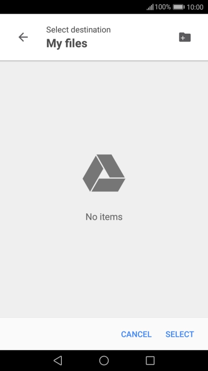 To create a new folder, press the new folder icon and follow the instructions on the screen to create a new folder.