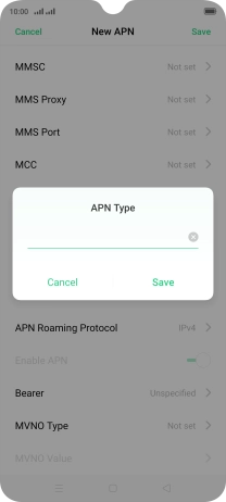 Key in mms and press Save.