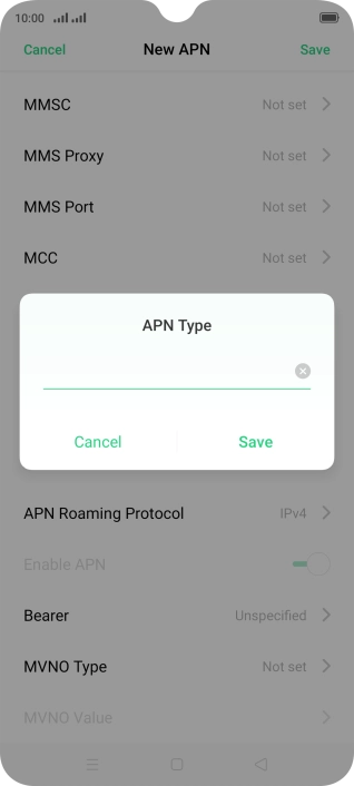 Key in mms and press Save.