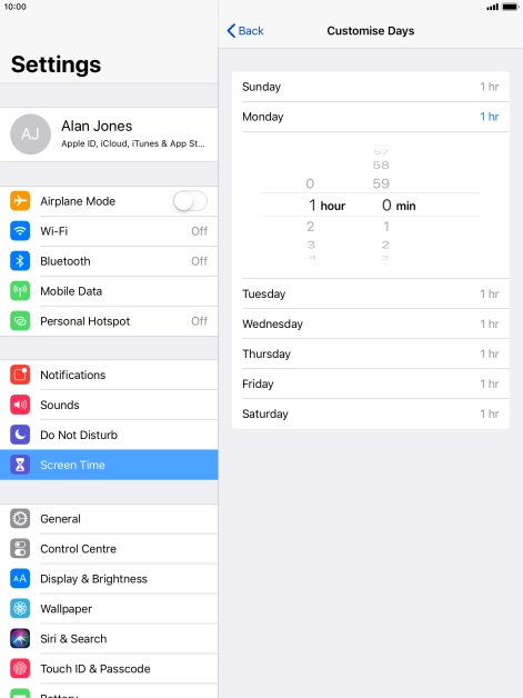 Select the required period.