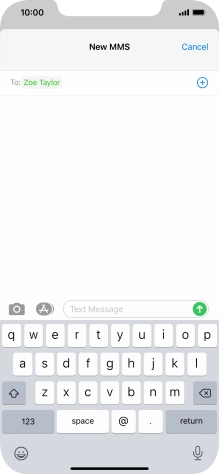 Press the text input field and write the text for your picture message.