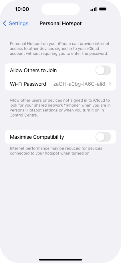 Press Wi-Fi Password and key in the required password.