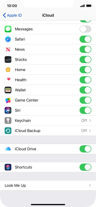 Press iCloud Backup.