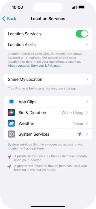 Press the required app.
