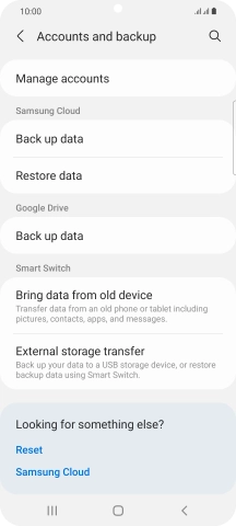 Press Manage accounts.