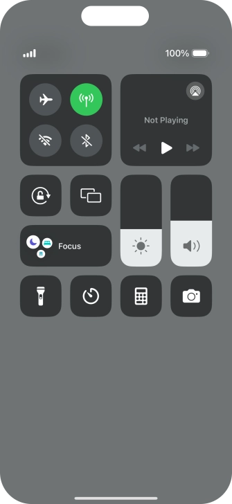 Press the flight mode icon to turn the function on or off.