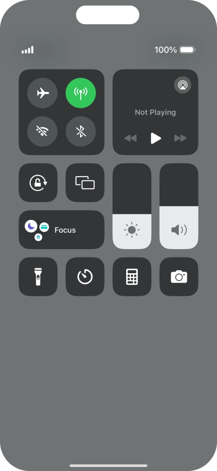 Press the flight mode icon to turn the function on or off.