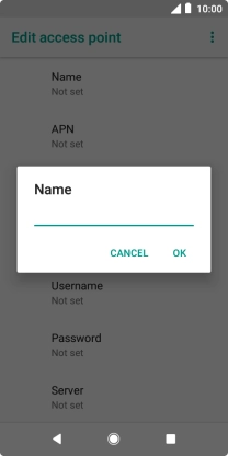 Key in Vodafone Internet and press OK.