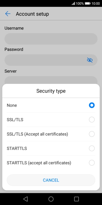 Press None to turn off the function.
