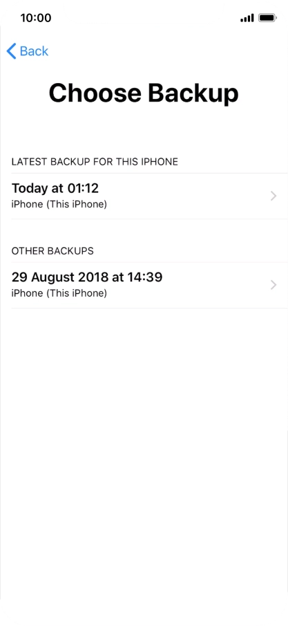 Press the required backup and your phone restores the content of the selected backup. Subsequently, follow the instructions on the screen to set up your phone and prepare it for use.
