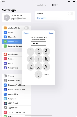 Key in your PIN and press Done.