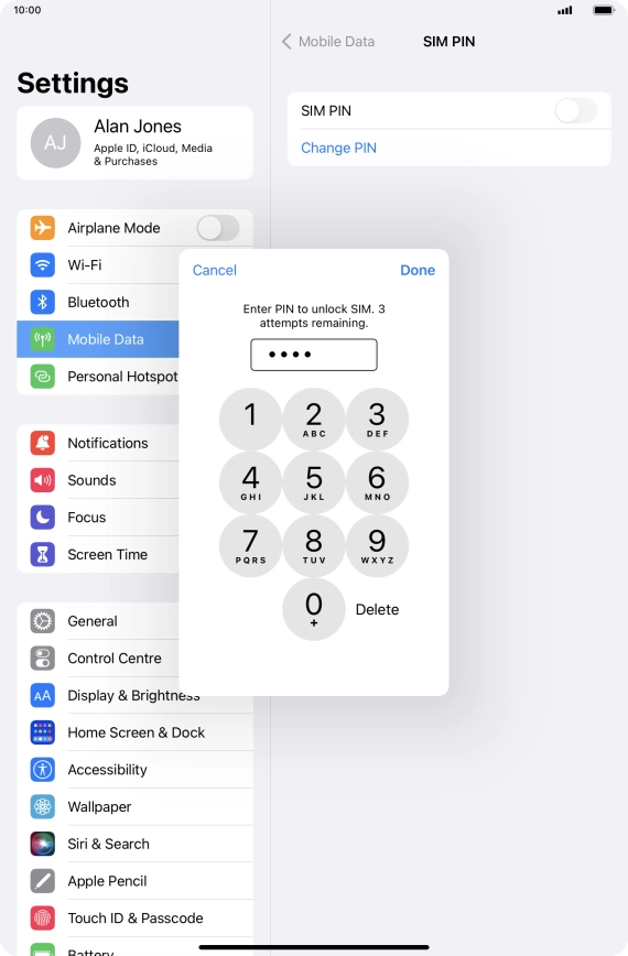 Key in your PIN and press Done.