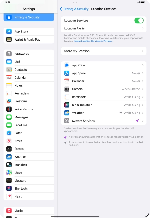 Press the required app.