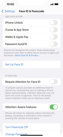 Press Turn Passcode Off and key in the phone lock code.