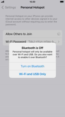 If Wi-Fi is turned on, press Wi-Fi and USB Only.