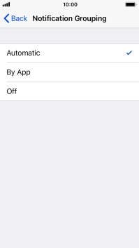 Press the required setting.