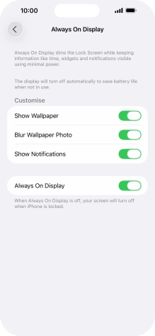 Press the indicator next to 